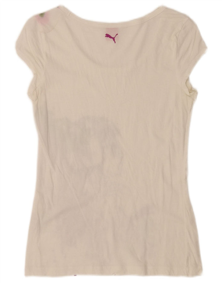 Puma Womens Regular Graphic T-Shirt Top UK 10 Small White