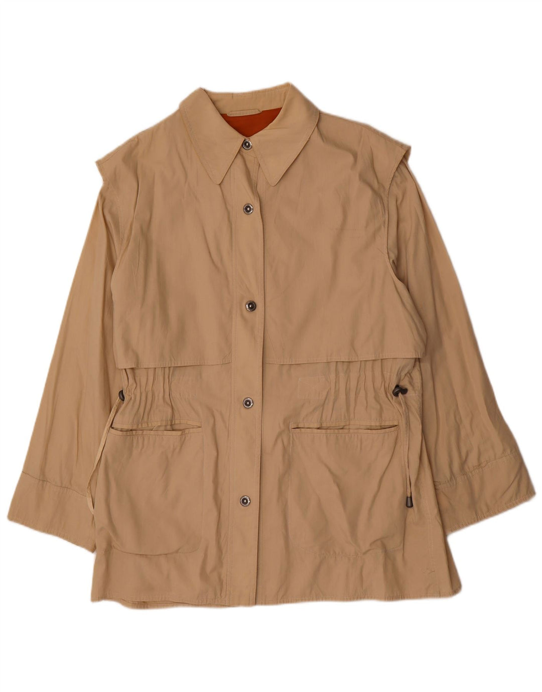 Vintage Trench Coat til kvinder IT 46 Stor Beige Bomuld