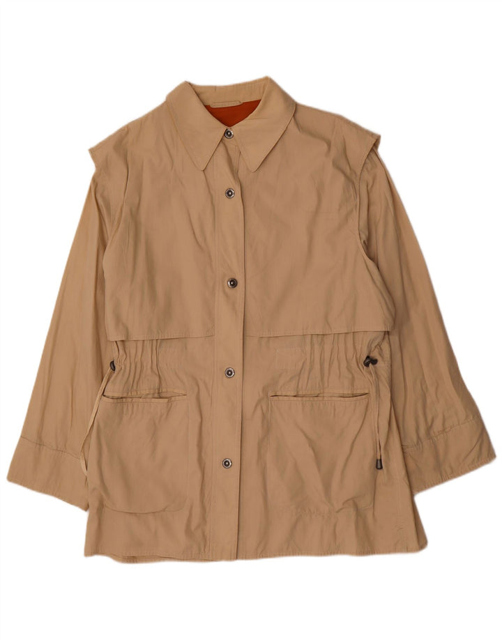 Vintage Trench Coat til kvinder IT 46 Stor Beige Bomuld