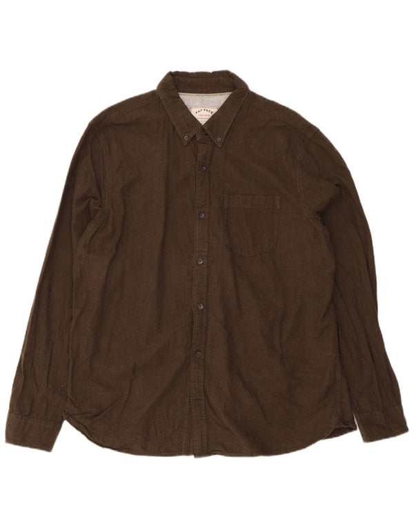 Fat Face Herre Flanellskjorte XL Khaki Houndstooth Bomuld