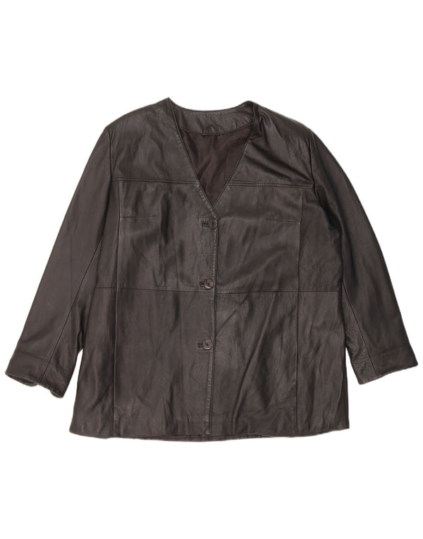 Vintage læderjakke til kvinder UK 16 Large Black