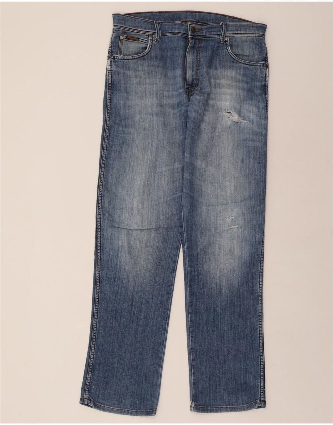 WRANGLER Mens Texas Straight Jeans W32 L34 Blue Cotton Vintage Wrangler and Second-Hand Wrangler from Messina Hembry 