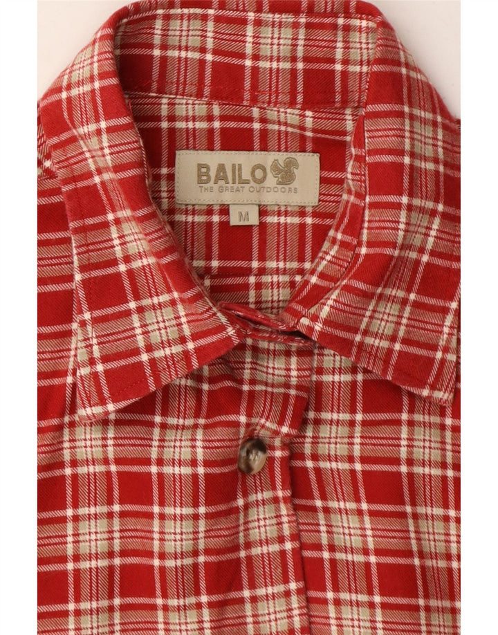 BAILO Womens Flannel Shirt UK 14 Medium Red Check Cotton Vintage Bailo and Second-Hand Bailo from Messina Hembry 