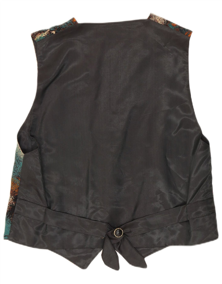 Vintage kvinders abstrakt mønster vest UK 14 Medium Flerfarvet