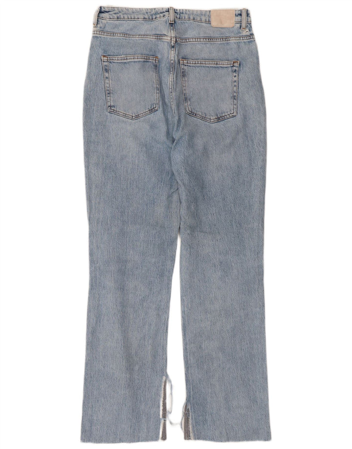 Zara Dame Straight Jeans EU 40 Medium W30 L28 Blå Bomuld