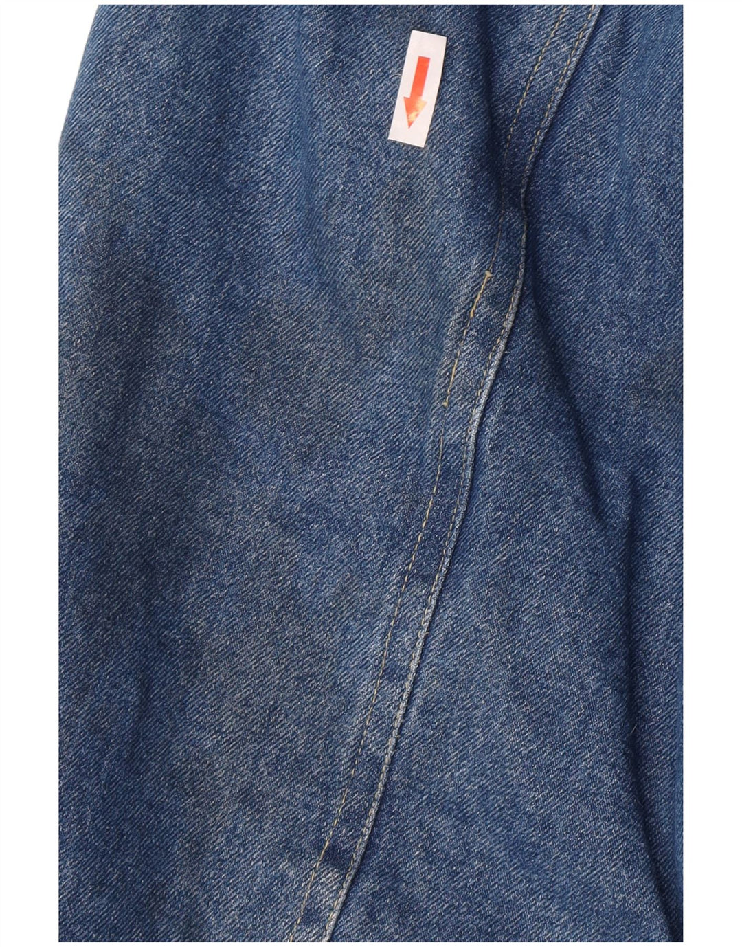 Vintage Herre Sherpa Denim Jakke UK 38 Medium Blue Cotton
