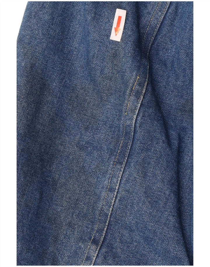 Vintage Herre Sherpa Denim Jakke UK 38 Medium Blue Cotton
