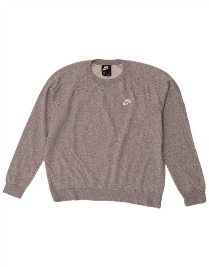 Nike Sweatshirt-trøje til mænd, stor grå flækket bomuld