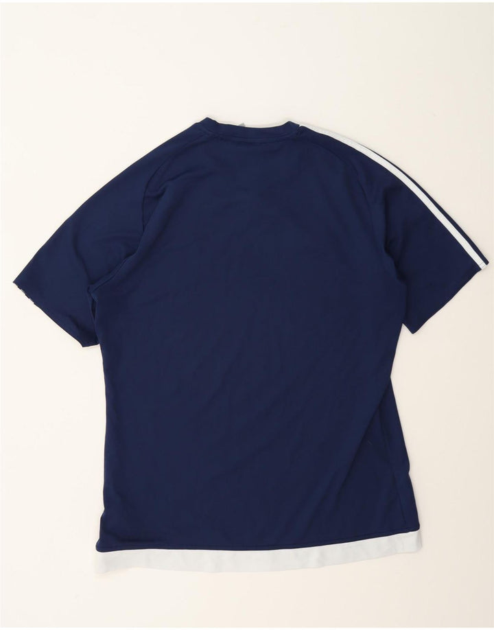 Adidas Herre Climalite T-Shirt Top Medium Marineblå Colourblock Polyester