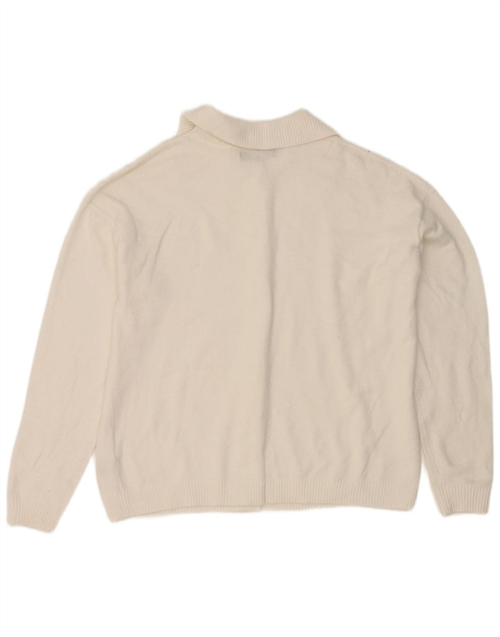 Marks & Spencer dame cardigan sweater UK 14 Medium White Polyester