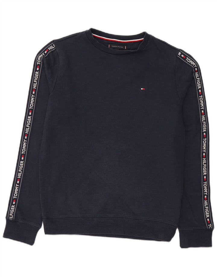 TOMMY HILFIGER Grafisk sweatshirt til mænd, lille marineblå bomuld