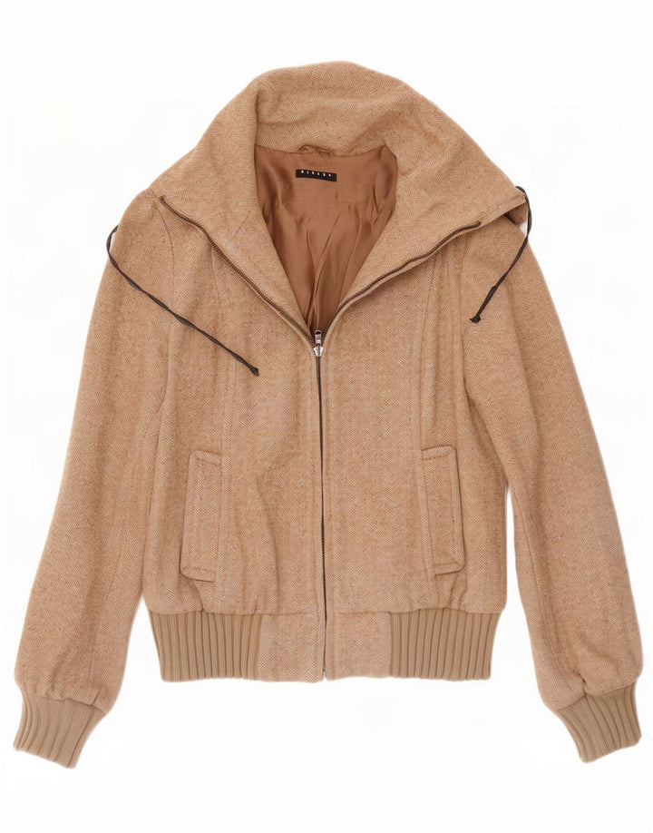 Sisley Womens Bomber Jacket IT 42 Medium Beige Sildebensuld