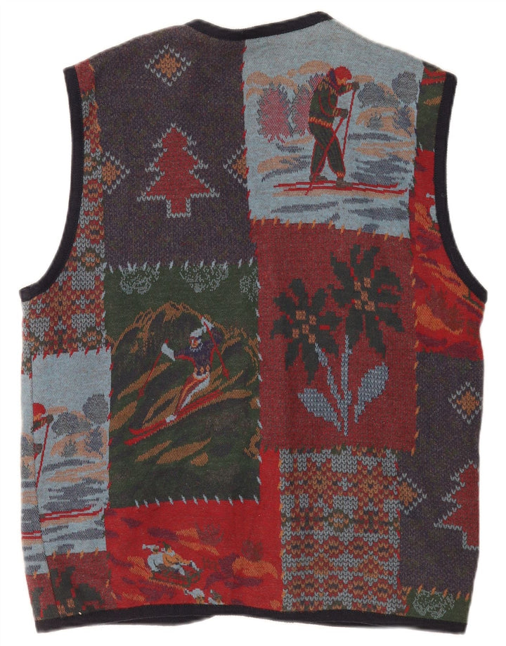 Jantzen Mens Winter Gilet UK 38 Medium Multicolored Patchwork Novelty