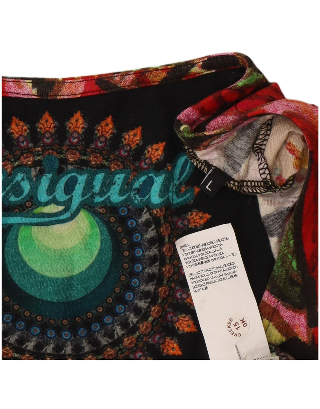 Desigual Kvinders Grafisk A-Line Kjole UK 14 Stor Flerfarvet Geometrisk