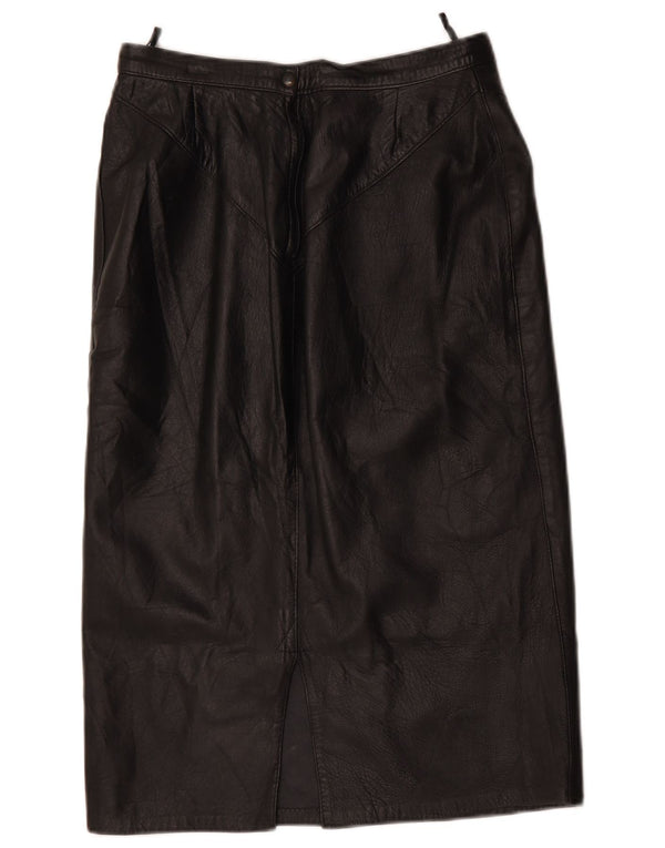 Vintage lædernederdel til kvinder W28 Medium Black