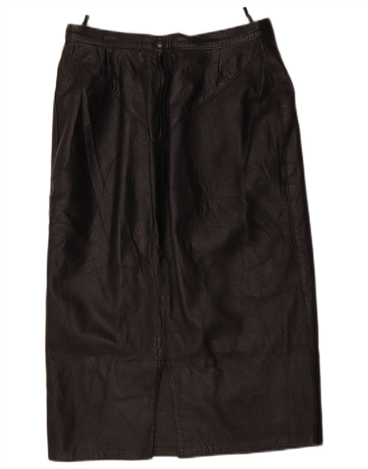 Vintage lædernederdel til kvinder W28 Medium Black