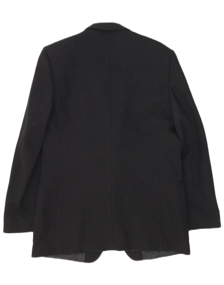Vintage herre 2-knaps blazerjakke UK 38 Medium Black Virgin Wool