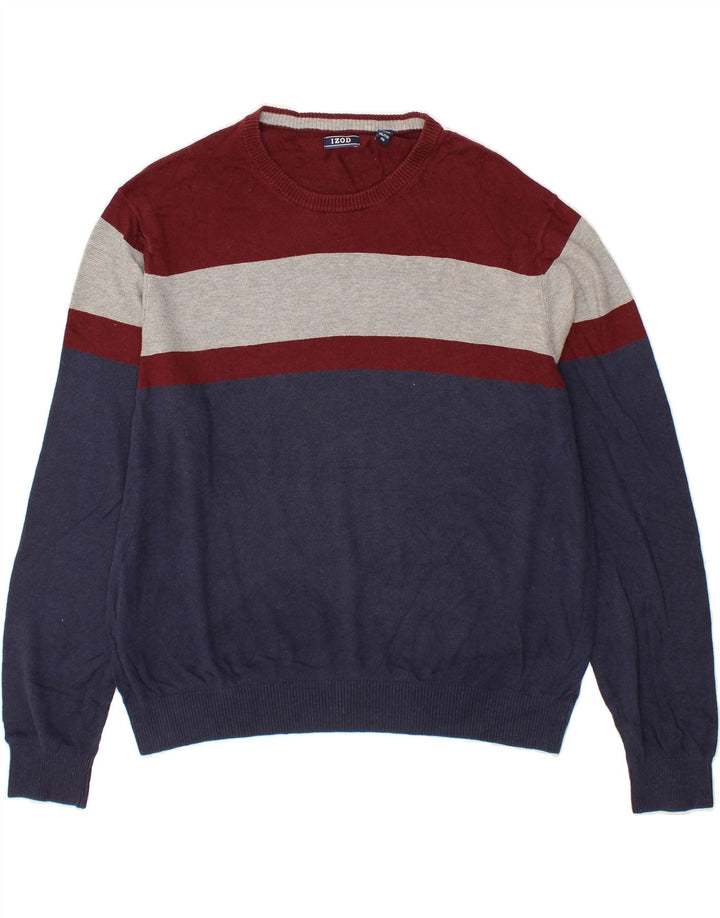 IZOD Herre sweater med rund hals 2XL flerfarvet Colourblock Bomuld