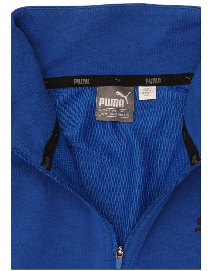 PUMA Sweatshirt med lynlås til mænd, medium blå farveblok