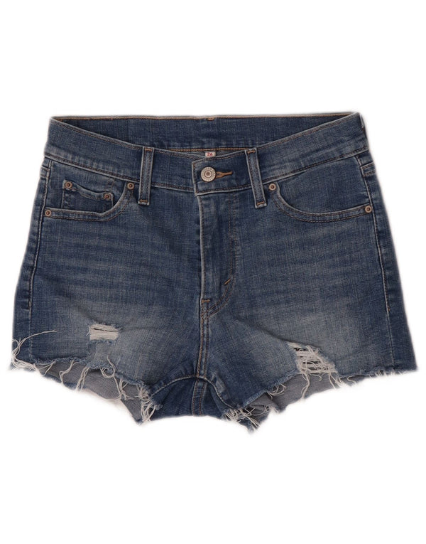 Levi's Dames Distressed Denim Shorts W26 Small Blue