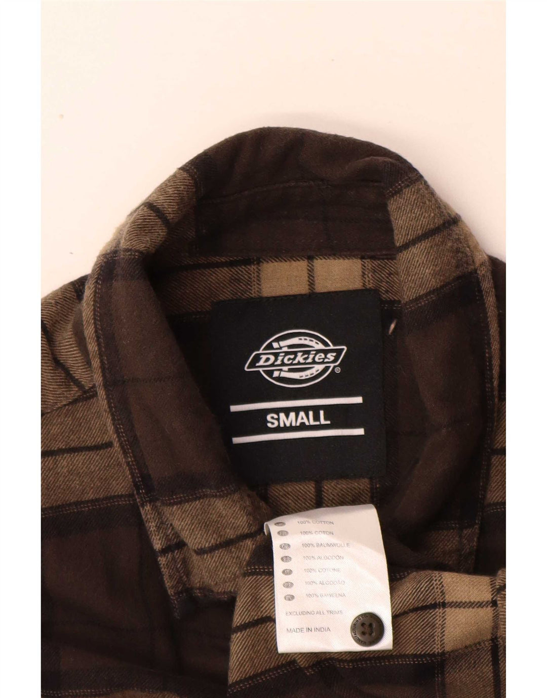 Dickies herre flannel skjorte lille brun ternet bomuld