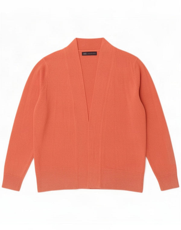 Marks & Spencer Womens Open Cardigan Sweater UK 12 Medium Orange Akryl