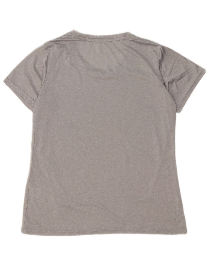REEBOK Dame T-Shirt Top UK 16 Large Grå Polyester