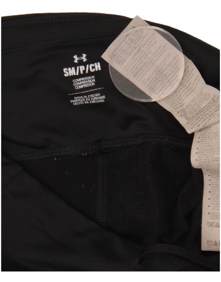 UNDER ARMOUR Dame Leggings UK 10 Lille sort geometrisk polyamid
