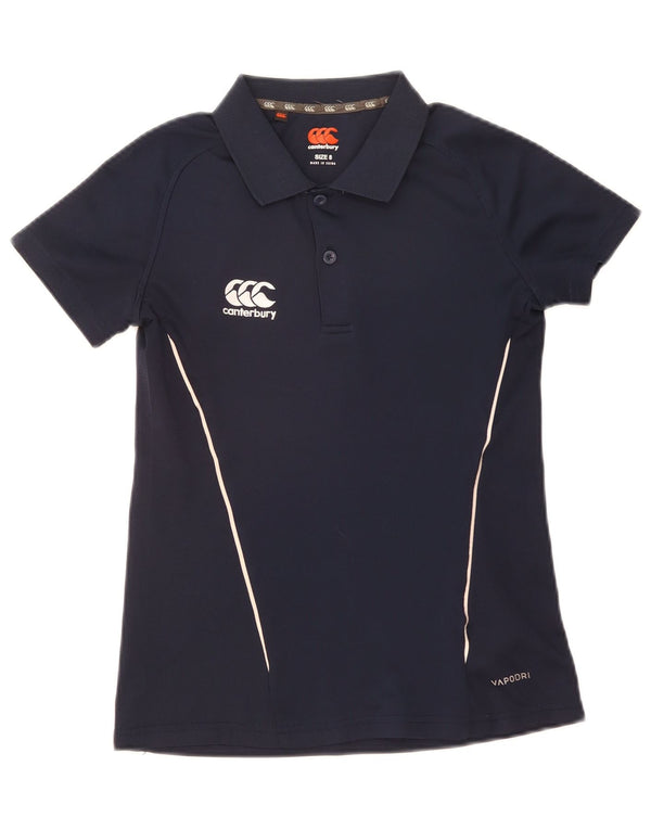 Canterbury Dame Polo Shirt UK 8 Small Navy Blue Polyester