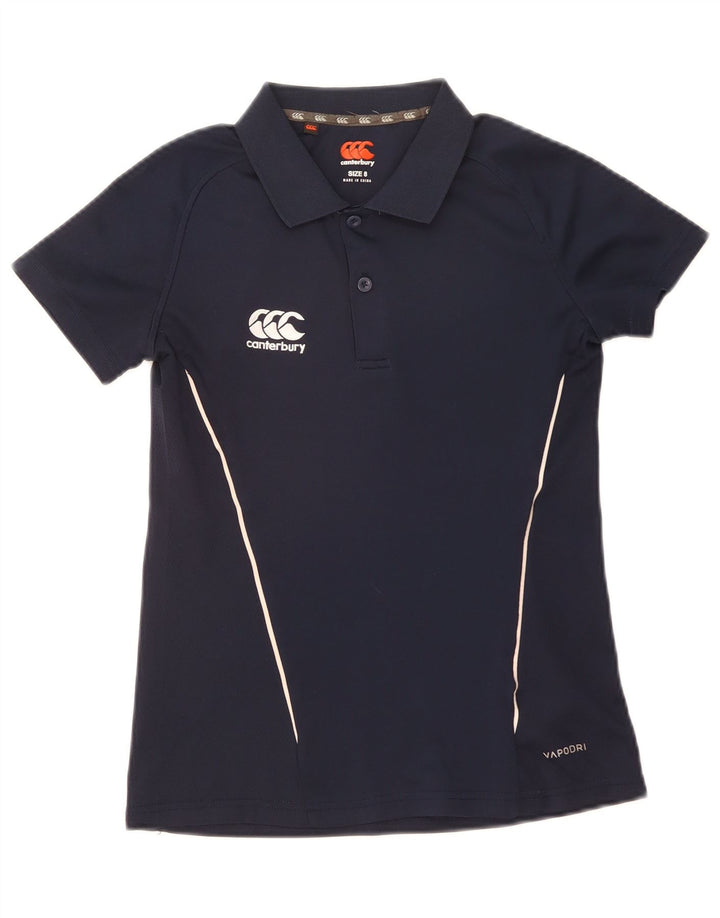 Canterbury Dame Polo Shirt UK 8 Small Navy Blue Polyester