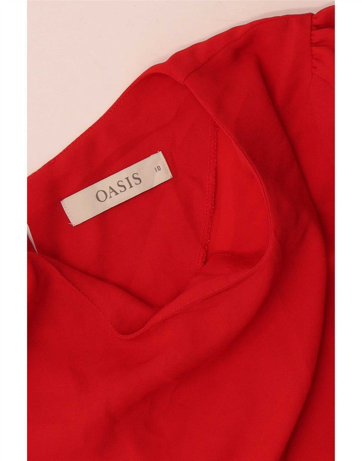 Oasis Damebluse Top UK 10 Lille Rød Polyester