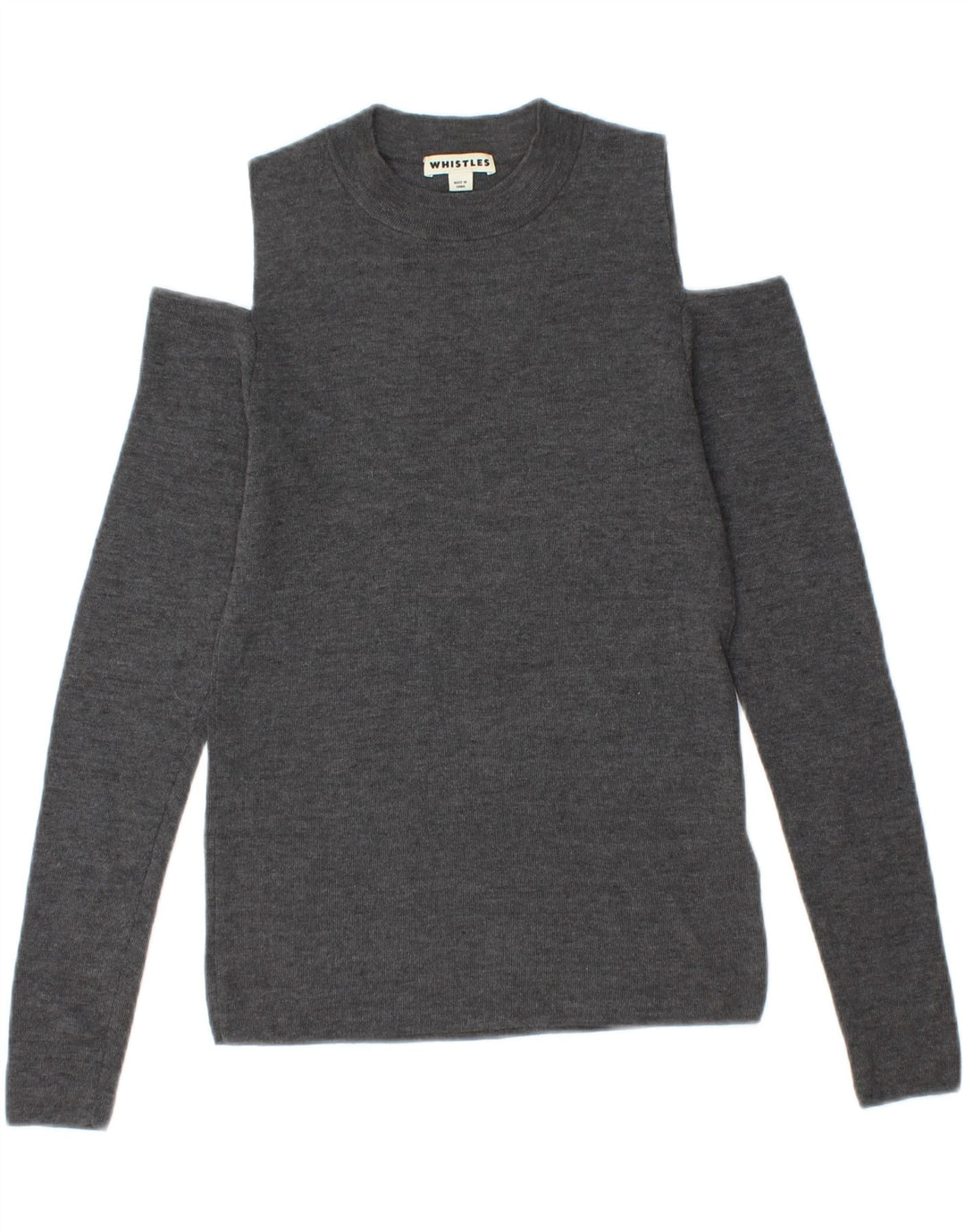 Whistles Dame Off Shoulder Jumper Sweater UK 8 Small Grey