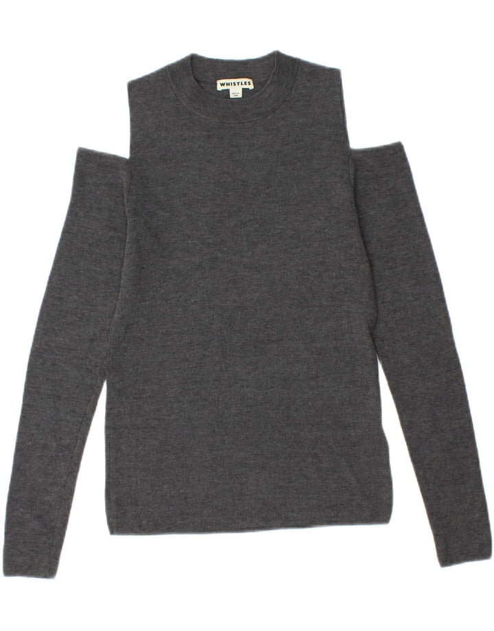 Whistles Dame Off Shoulder Jumper Sweater UK 8 Small Grey