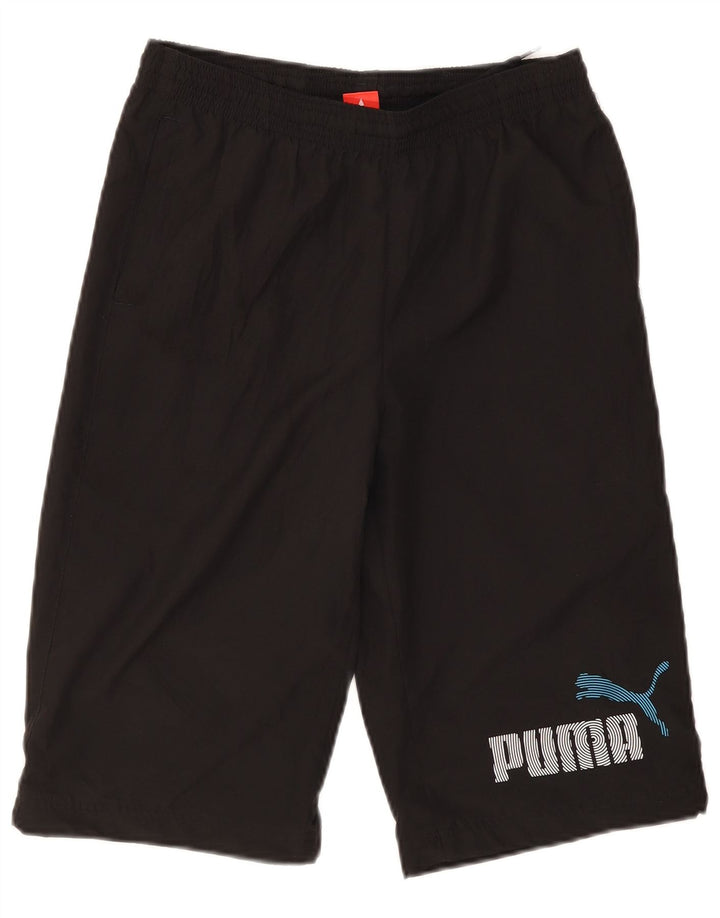 Puma drenge grafiske sportsshorts 13-14 år sort polyester