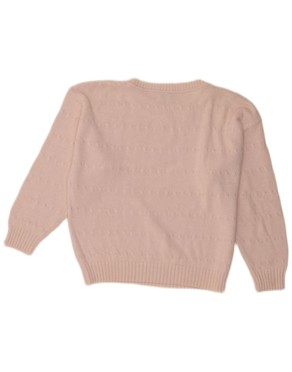 Portobello's Womens Crop Crew Neck sweater IT 42 Medium Pink Bomuld