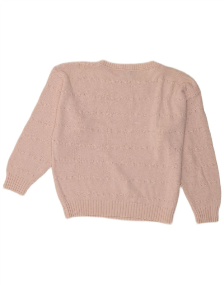 Portobello's Womens Crop Crew Neck sweater IT 42 Medium Pink Bomuld