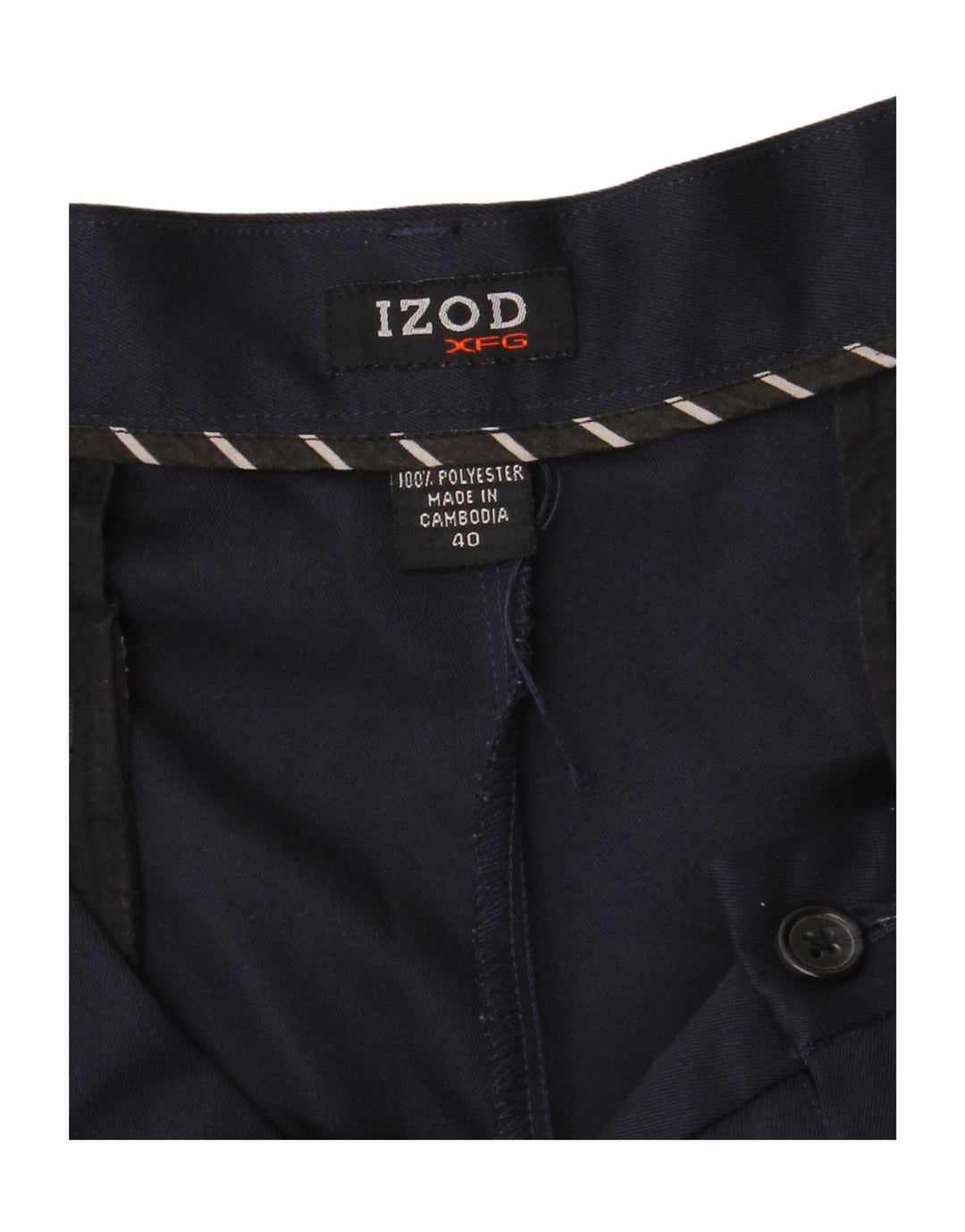 Izod Herre Pegged Chino Shorts W40 XL Navy Blue Polyester