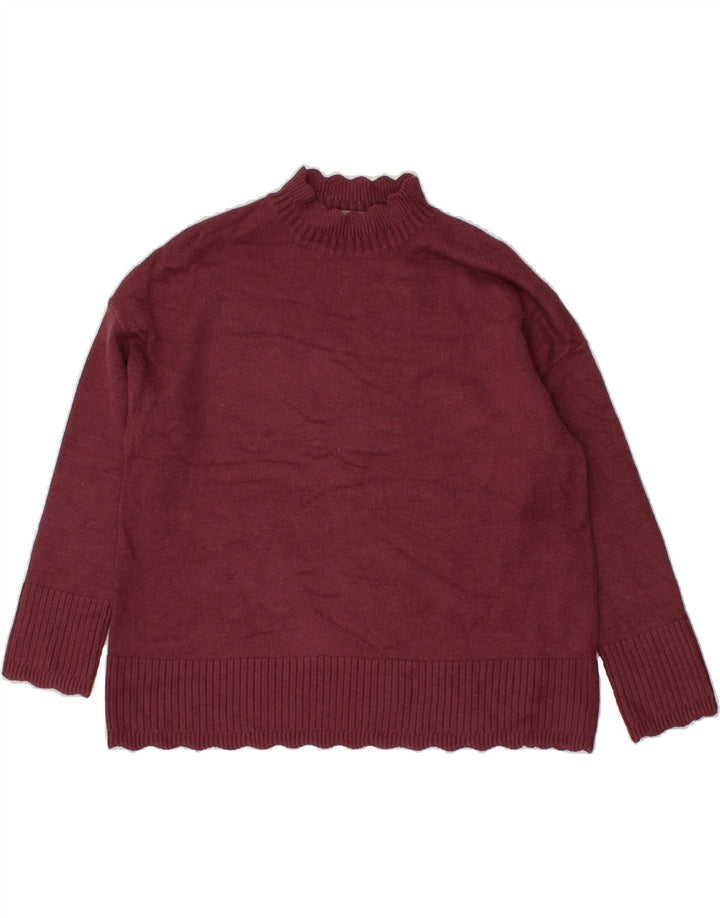 OASIS Womens Oversized Turtle Neck Jumper Sweater UK 10 Small Maroon Vintage Oasis and Second-Hand Oasis from Messina Hembry 