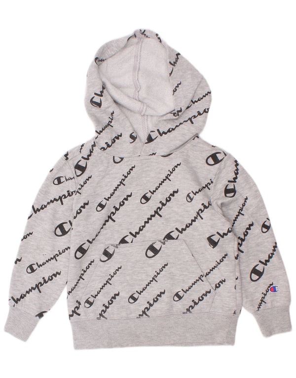 Champion Drenge Grafisk Hoodie Jumper 3-4 år Grå Flecked Bomuld