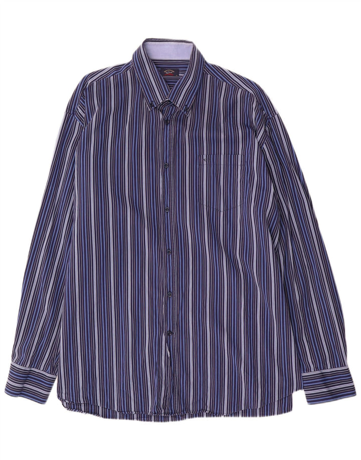 PAUL & SHARK Herreskjorte str. 45 XL Marineblå stribet bomuld