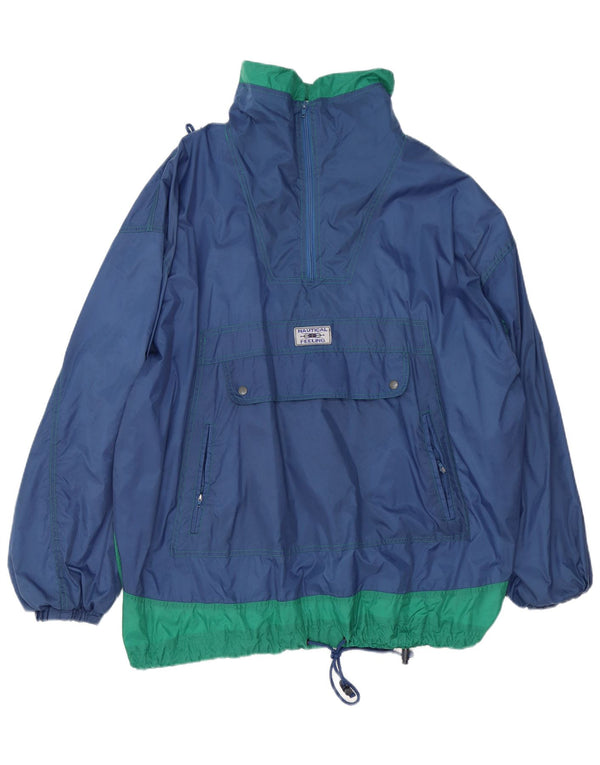 Marcel Clair Herre Loose Fit regnjakke UK 42 XL Navy Blue Colourblock