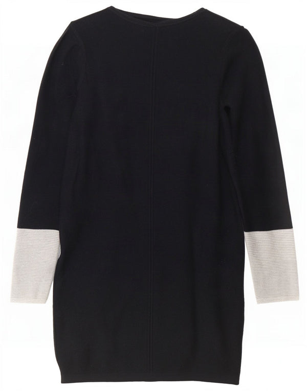 Marks & Spencer Dame Langærmet Jumper Kjole UK 6 XS Sort Colourblock