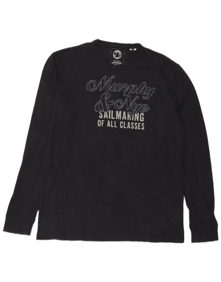 Murphy & Nye Herre Sailmakers Grafisk Top Langærmet 2XL Navy Blue