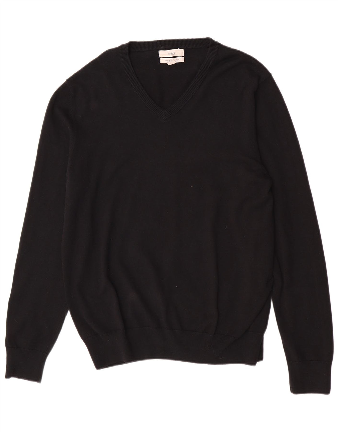 Marks & Spencer Herre V-hals sweater Stor sort bomuld