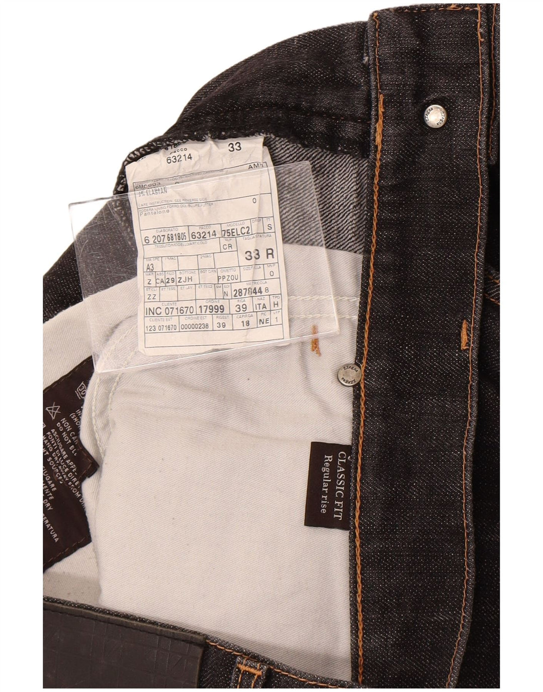 Zegna Herre Regular Rise Classic Fit Straight Jeans W33 L30 Grå Klassisk