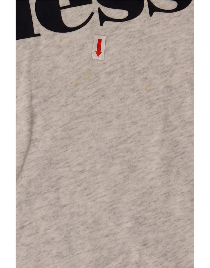 ELLESSE piger grafisk t-shirt top 12-13 år grå flækket bomuld