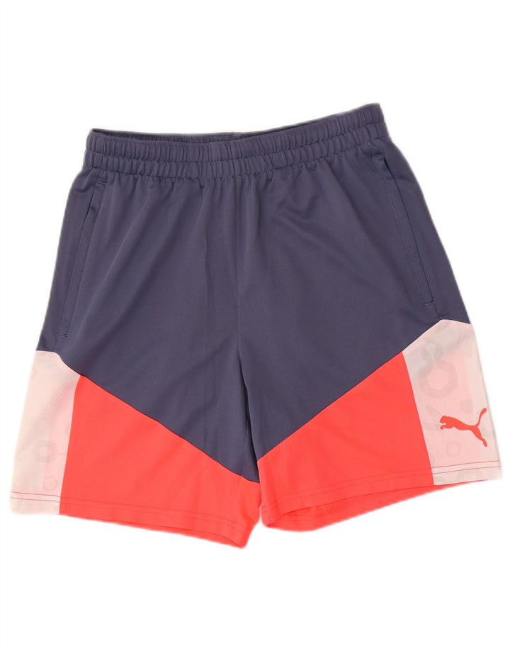 Puma Herre grafiske sportsshorts Medium Blue Colourblock