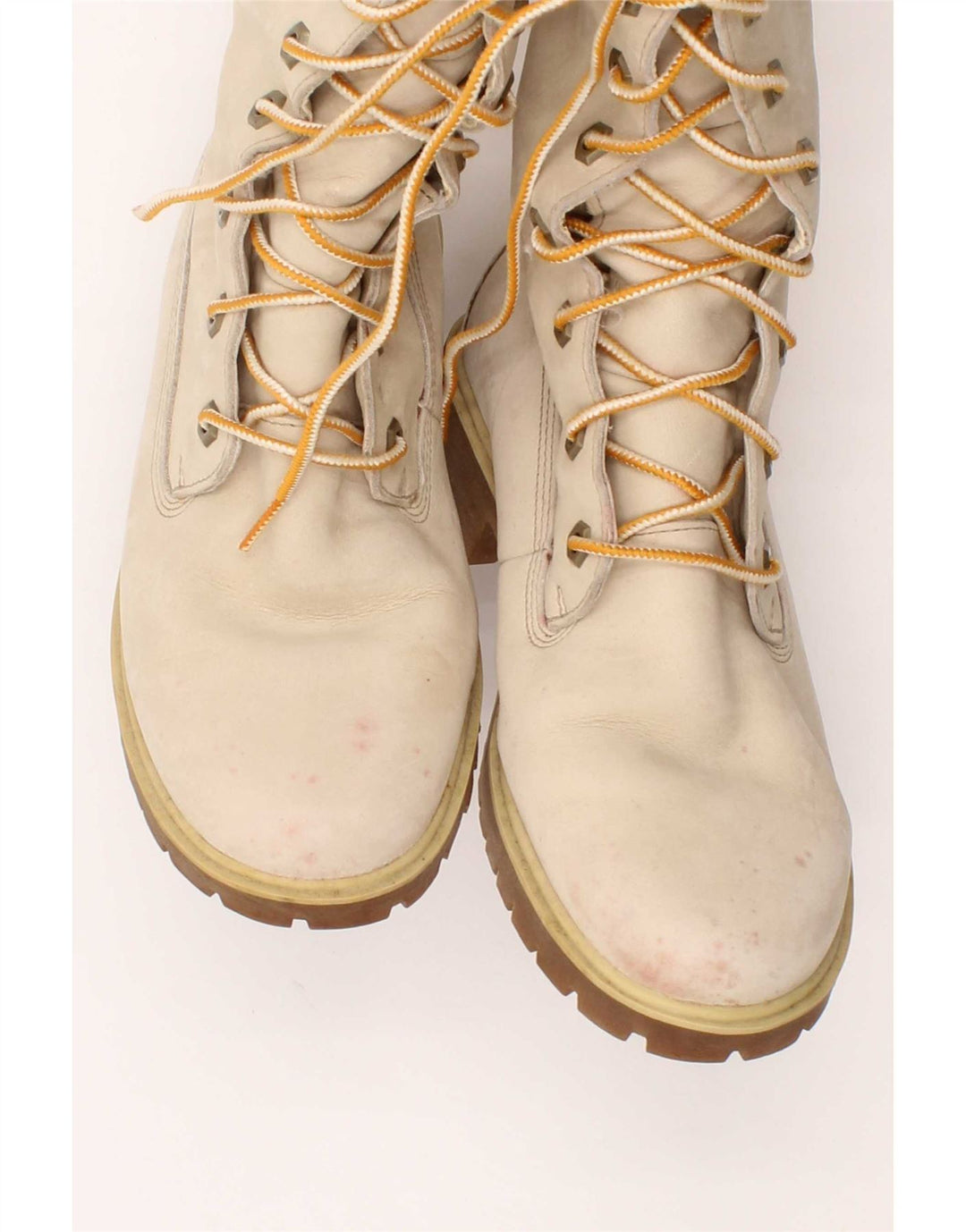 Timberland Dame Læder Knæhøje Støvler UK Størrelse 6 Beige Læder