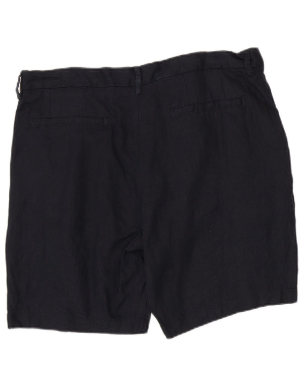 Zara Herre Chino Shorts XL W34 Navy Blue Linen