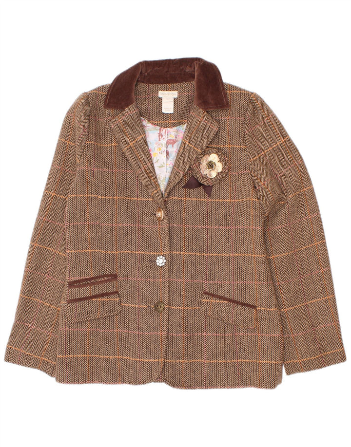 Monsoon Girls 3-knaps blazerjakke 9-10 år brun ternet